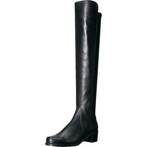STUART WEITZMAN THE 5050 BOOT BLACK NAPPA/STRETCH GABARDINE 9 N